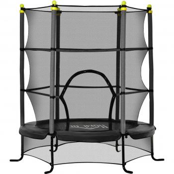 Cama Elástica HOMCOM 110 cm con Red y Cubierta 163×163 cm