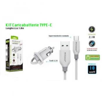 Cargador de Coche Maxtech 5V-2.1A con Cable Type-C 1M