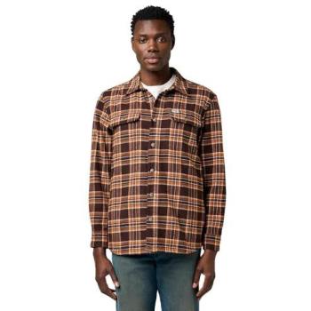 Shirt Wrangler a Maniche Lunghe Overshirt in Marrone Fucsia