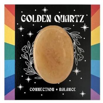 Wee Blue Coo Golden Quartz Thumbstone – Compact Healing Energy Gem