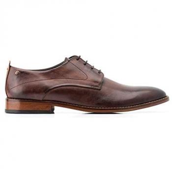 Base London Script Oxford-Schuh in gebleichtem braunem Leder für Herren