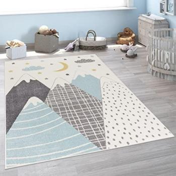 Étoile et nuage en cercle – tapis pour chambre d’enfant (160 cm)