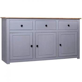 Buffet vidaXL Pin Solide Commode Dressoir Armoire Rangement Salon Multicolore