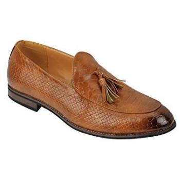 Men’s Brown Faux Leather Tassel Loafers – XPOSED Collection