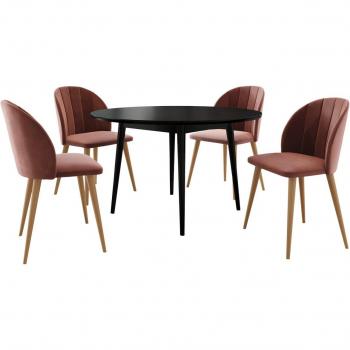 Racine 136 Dining Set Nero – 4 Posti, 75x0x0 cm
