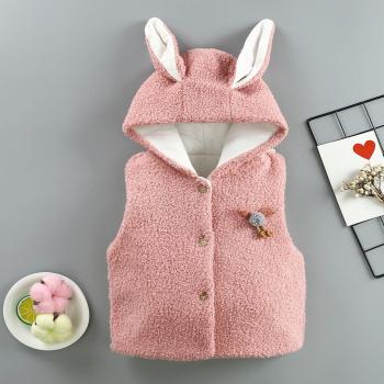 Warm Cartoon Bunny Vest for Baby Girls