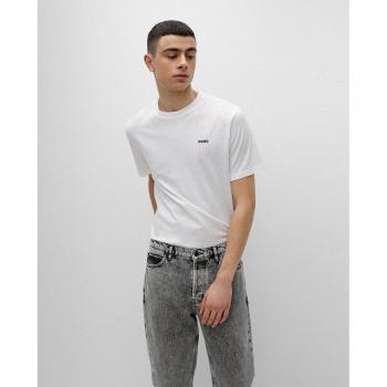 HUGO T‑shirt à Logo Dero222, Blanc – Confort Durable – Taille L