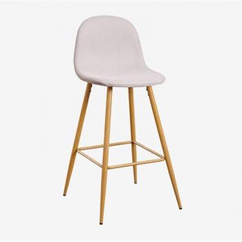 Taburete alto Glamm Sklum Beige Crema Madera Natural