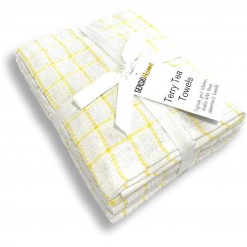 Sunburst Cotton Terry Towel Collection – Super Absorbent, Lint‑Free, 45x65cm, Heavy Duty (Yellow)