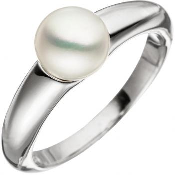Jobo Damen Schmuckring 925 Sterling Silber 1 Süßwasserperle Größe 54