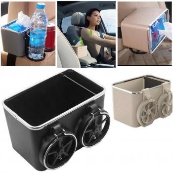 Portaoggetti bracciolo auto con porta bicchieri integrato