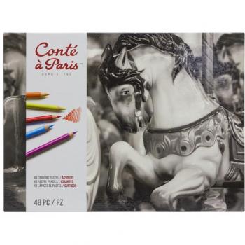 Conté 48‑Piece Pastel Pencil Collection in Metal Case