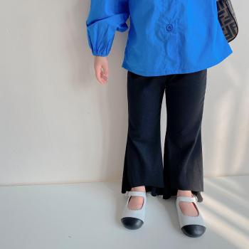 Pantalones de niña, acampanados, con diseño irregular, elástico alto, primavera 2022