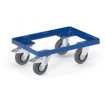 Chariot de transport Rollcart avec cadre pour Euroboîtes, 610 x 410 mm, capacité jusqu'à 250 kg, roues TPE et 2 freins