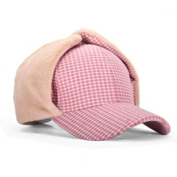 Sombrero Terciopelo con Oreja y Estilo Retro a Cuadros