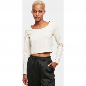 Urban Classics Damen Bio Cropped Longsleeve mit weitem Ausschnitt