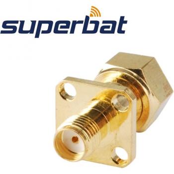 Adaptateur SMA-F Superbat 50 Ω – prise SMA vers connecteur coaxial RF droit montable sur panneau