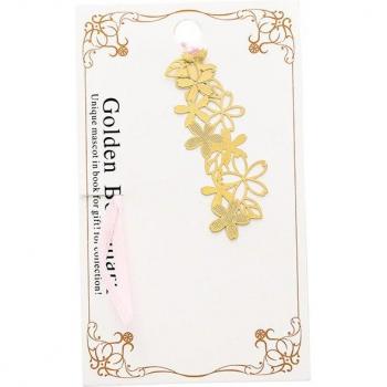 Golden Clip Cherry Blossom Bookmark
