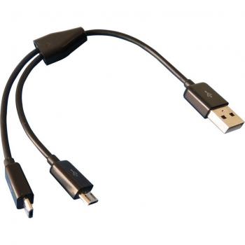 Divisor Dual MicroUSB 20 cm – Carga para 2 Dispositivos
