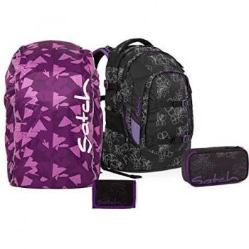 Streetwalk Satch-Pack: Ninja Hibiskus Schulrucksack‑Kombination (4‑teilig)