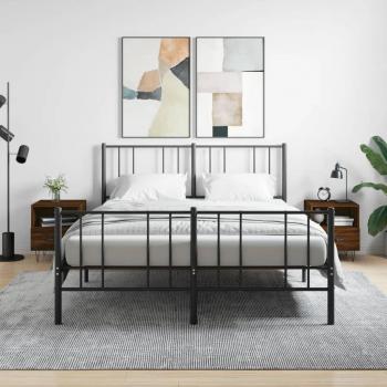 Nachttische 2Stk. Braun Eichen-Optik 40x35x47,5cm Holz