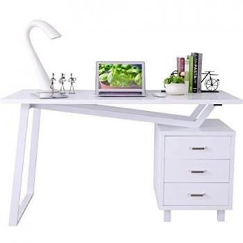 White Desktop der SixBros-Serie (CT‑3533/2181) – 3 Schubladen, großzügiger Platz für Geräte