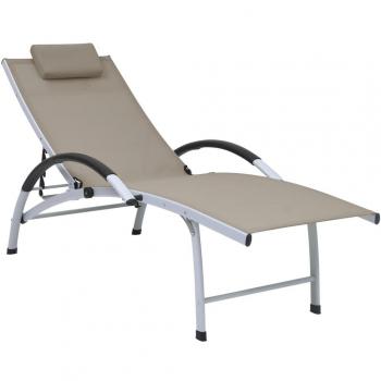VidaXL TUMBONA DE ALUMINIO TEXTILENE GRIS TAUPE