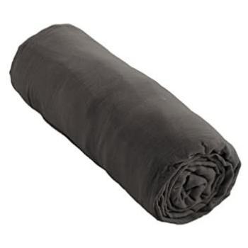 Collection Home : Drap Housse Gaze Coton 90x190 cm Gris Granit