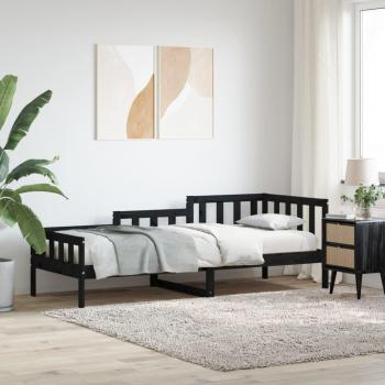 Day Bed 90x190 cm Single Black Solid Pine vidaXL