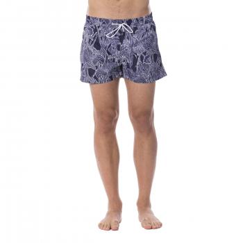 Roberto Cavalli Multicolor Blue Printed Swimsuit Men