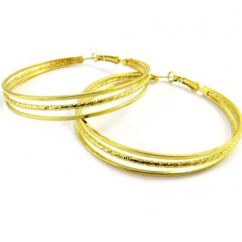 L9614 Gold Hoop Earrings 60mm