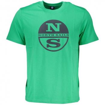 North Sails, T-Shirts, male, Green, Size: S Print Logo Round Neck T-Shirt