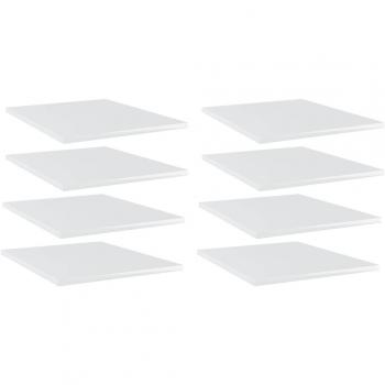 High Gloss White Bookshelf Boards 8 pcs 40x50x1.5 cm Engineered Wood