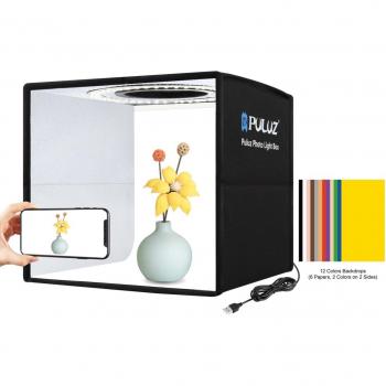 PULUZ 25cm Portable Photography Studio Tent with Ring Light and 12 Backgrounds