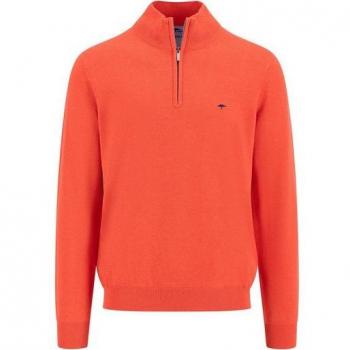 Fynch Hatton Men's Superfine Poppy Red Half‑Zip Sweater, XL Size