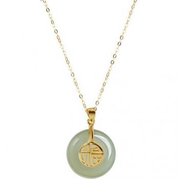 Colgante de laboratorio de Jade en oro de 14k