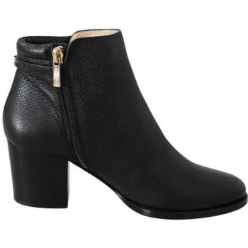 Jimmy Choo Method 65 Black Leather Heeled Boots Size 10.5 US
