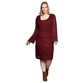 Sheego Strickkleid »Strickkleid in Ajourmuster, mit Unterkleid«, in Ajourmuster, mit Unterkleid