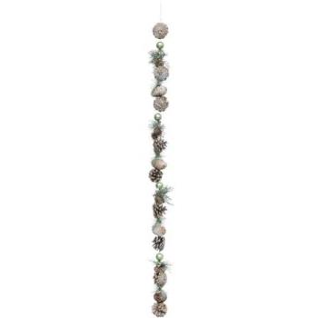 Weihnachtliche Holzdeko-Girlande im frostigen Design, 1 Meter