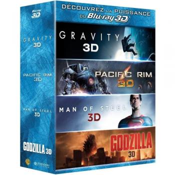 Gravity 3D + pacific rim 3D + man of steel 3D + godzilla 3D