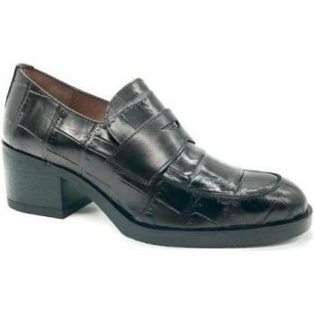 Zapato Feminino Wonders Croco Tacon Mocassin Preto