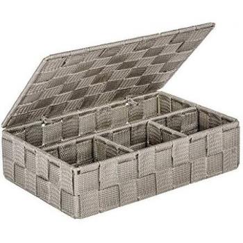 WENKO Adria Korb mit Deckel, taupe, klein