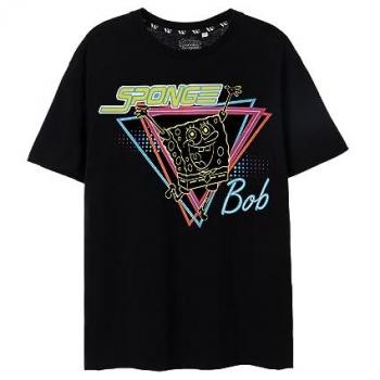SpongeBob SquarePants Women's Short Sleeve T-Shirt (Adult Black) 2XL