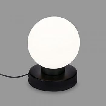Briloner Leuchten Tischlampe PULU – 25 W, dimmbar, schwarze Metall‑Glasteilung, Ø 12,6 cm