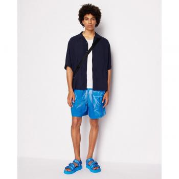 Pantaloni Corti Uomo Fiori Blu Scuro