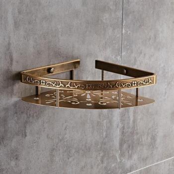 Antique Aluminum Bathroom Corner Shelf with Accessories