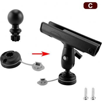 Durable Universal Fishing Rod Holder for Kayak, 2 Screws, 360-Degree Rotation, Portable Storage Rack (ABS)