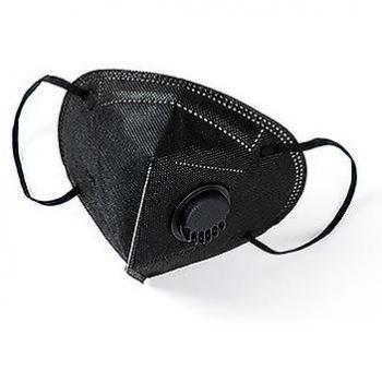 Kit de 50 masques faciaux KN95 à valve, couleur noire – protection respiratoire