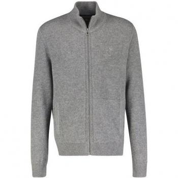 LERROS Premium‑Strickjacke: Schurwoll‑Kaschmir‑Komposition – Herren, Größe L, grau