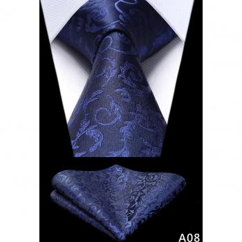 Set de corbata y pañuelo de bolsillo de seda con estampado Paisley